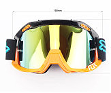 Очки кроссовые/эндуро/АТV, черно-оранжевые (зеркальное желтое стекло)