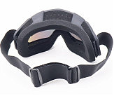 Очки кроссовые, черные (зеркальное желтое стекло)