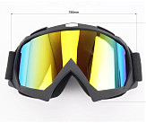 Окуляри кросові, чорні (дзеркальне жовте скло)