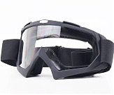 Очки кроссовые, черные (прозрачное стекло)