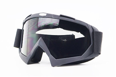 Очки кроссовые, черные (затемненное стекло)