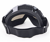 Очки кроссовые, черные с белыми точками (прозрачное стекло)