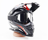 Очки кроссовые, черные с белыми точками (прозрачное стекло)