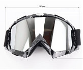 Очки кроссовые, черные с белыми точками (прозрачное стекло)