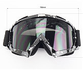 Очки кроссовые, черные с белыми точками (затемненное стекло)