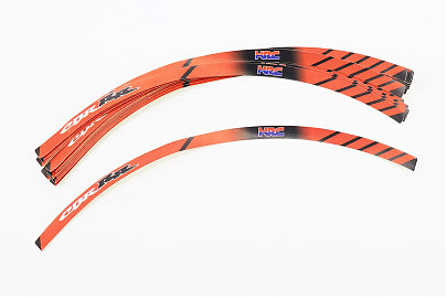 Наклейка светоотражающая на 2 диска колеса 12" к-кт КРАСНО/ЧЕРНЫЙ