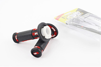 Рукоятка руля лев./пр. к-кт с вставкой, черно-красные