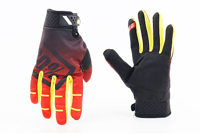 Перчатки L с силиконовыми вставками, чёрно-оранжево-жёлтые, НЕ оригинал