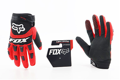 Перчатки мотоциклетные L-Чёрно-Красные, тип 1