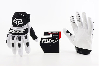 Перчатки мотоциклетные XL-Бело-чёрные