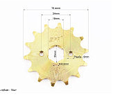 Звезда передняя CG/CB-520H-14T (шлиц 4мм) GOLD