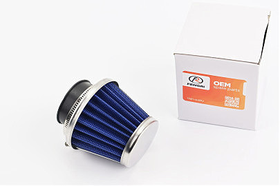 Фильтр воздушный нулевой 42мм прямой "конус", высокий СИНИЙ