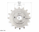Зірка передня 520H-16T (шліц 4мм), PULSAR P-180/NS-200/AVENGER 220cc