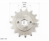 Зірка передня 520H-15T (шліц 4мм), PULSAR P-180/NS-200/AVENGER 220cc