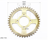 Звезда задняя JH - 428-42T - d=54; 4отв.*70mm 