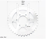 Зірка задня 520-38T - d=58; 4відп.*78mm Loncin LX200GY-3