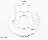 Звезда задняя 428-42T - d=64; 5отв.*90,5mm