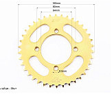 Звезда задняя RS125 - 428-38T - d=64; 4отв.*80mm GOLD (V200N)