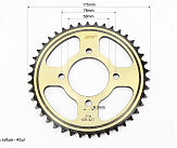 Звезда задняя JD125 - 428-42T - d=58; 4отв.*78mm 