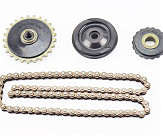 Цепь распредвала 140cc - 25H-90L + ролики 3шт, к-кт (питбайк, ролик направляющий 45мм)