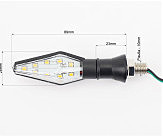 Поворот диодный ЛОДОЧКА с габаритом, ЧЕРНЫЙ, 2шт