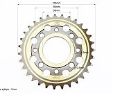 Звезда задняя 520-31T - d=58; 4отв.*90mm 