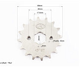 Звезда передняя CG/CB-428H-16T (под шлиц 4мм) Loncin JL200-68A/LIFAN
