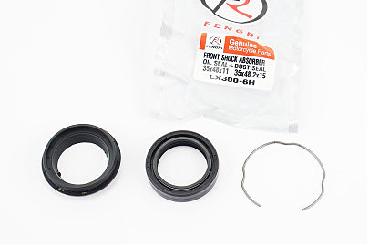 Loncin LX300-6H 300DS Сальник передних амортизаторов 35x48x11 + сальник-пыльник 35x48,2x15 + скоба, к-кт