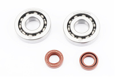 Підшипник колінвалу DIO AF18/27 SCO4A47CS24PX1 (20x52x12) 2шт + сальник 15,5x25,5x7 2шт