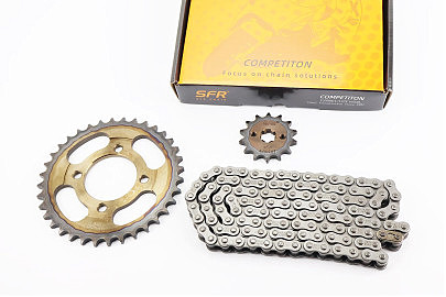 Звезды, цепь к-кт JH &mdash; 428H-116L+36T+14T (в коробке) "каленая"