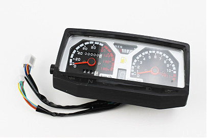 Спидометр в сборе  ZS-125J (тахометр электронный), черный, 4 фишки