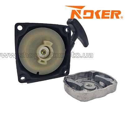 Стартер ручной (в сборе) мотокосы   БАЙКАЛ (2 зацепа) (+ ответная часть) NOKER KOSA