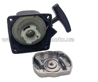 Стартер ручной (в сборе) мотокосы   (легкий пуск, 4 зацепа) (+ ответная часть) NOKER KOSA