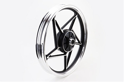 Диск колесный задний литой 18Х1,85 "под резинки" Viper-125J ЧЕРНЫЙ (ось 15мм)