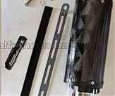 Глушитель (тюнинг) 400*130mm (нержавейка, три-овал, карбон светлый, прямоток, mod:7) 118