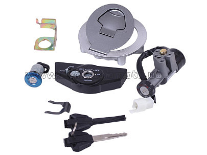 Замок зажигания   (комплект) LF175-10M SR200   (+крышка бака) AMG