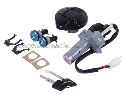 Замок зажигания   (комплект) XY200GY-4   (+крышка бака) AMG