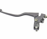 Рычаг руля левый с креплениям под зеркало (М10 правая) МОТО CG/CB/Viper-V150A, тип 3 (возможны дефекты покраски, см. фото)