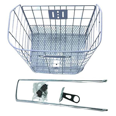 Корзина велосипедная навесная   передняя   (металл)   (белая) JL-CK055 BBC-2