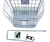 Корзина велосипедная навесная   передняя   (металл)   (белая) JL-CK055 BBC-2