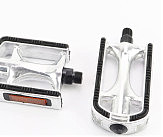 Педали велосипедные   9/16 (113x71x25mm) алюминиевые, серебристо-чёрные NWL-266 BBC