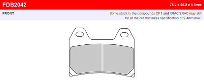 Комплект гальмівних колодок FE FDB2042EFP