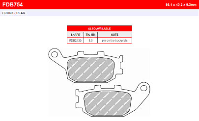 Комплект гальмівних колодок FE FDB754EFP