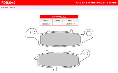 Комплект гальмівних колодок FE FDB2049EFP