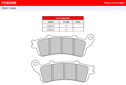 Комплект гальмівних колодок FE FDB2098EFP