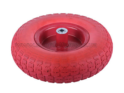 Колесо   4,00 -6   TL   (бескамерное, ось d-16мм)   (пенополиуретановое, красное) AMG
