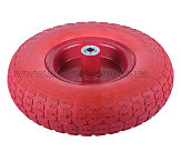 Колесо   4,00 -6   TL   (бескамерное, ось d-16мм)   (пенополиуретановое, красное) AMG