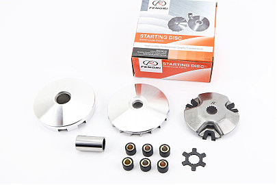 Вариатор передний к-кт Yamaha JOG 90 (под вал 16мм) + втулка, крыльчатка, крест