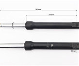 Амортизатор передний (перья), к-кт 2шт Honda DIO, 380мм (под бараб. торм.) качественные, ЧЕРНЫЙ, тип 1