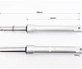 Амортизатор передний (перья), к-кт 2шт Honda DIO, 380мм (под бараб. торм.) качественные, СЕРЫЙ